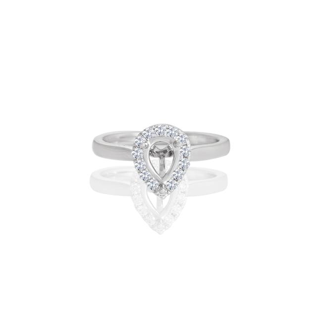 Emmeline Pear Halo Engagement Engagement Ring