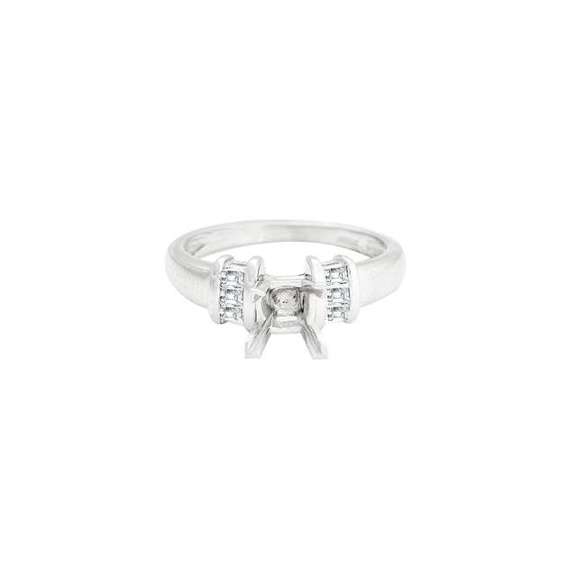 Darcy Round Center Baguette Accent Engagement Ring