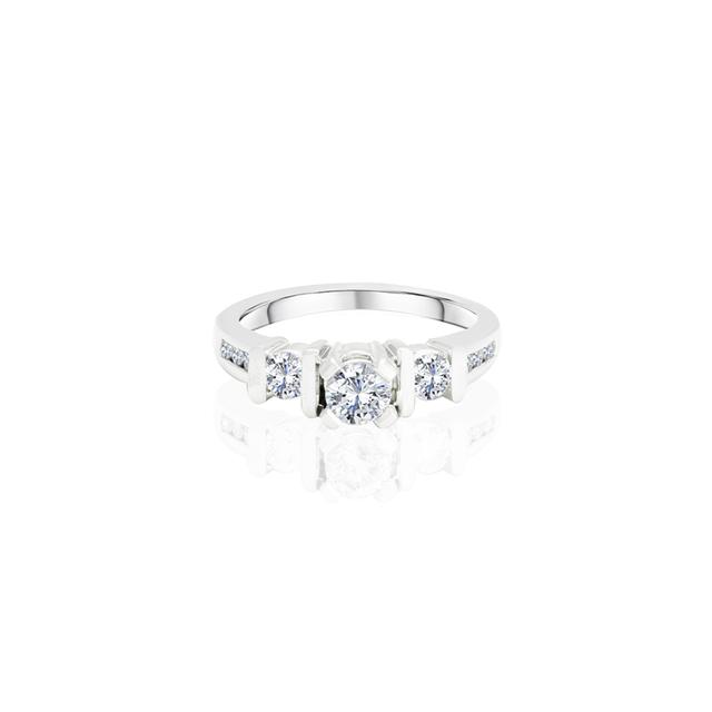 Ebba Three Stone Diamond Engagement Ring