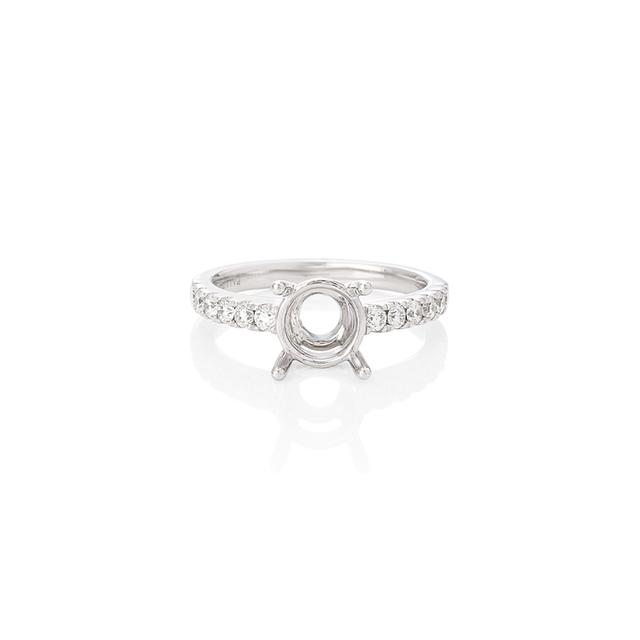 Cassia Round Side Diamond Engagement Ring