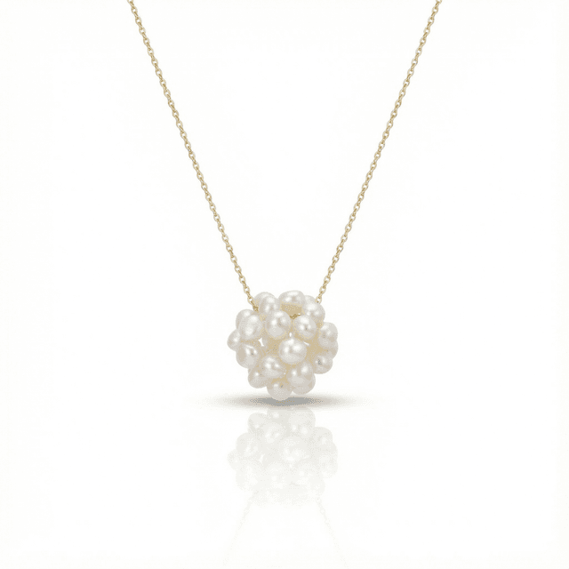 Luzmila Pearl Puffed Necklace