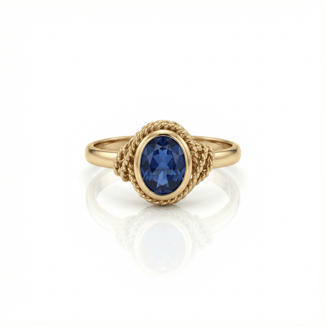 Elvisha Vintage Oval Blue Sapphire Ring