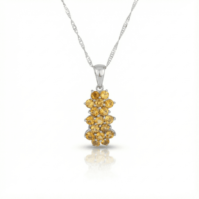 Fadwa Triple Yellow Stone Necklace