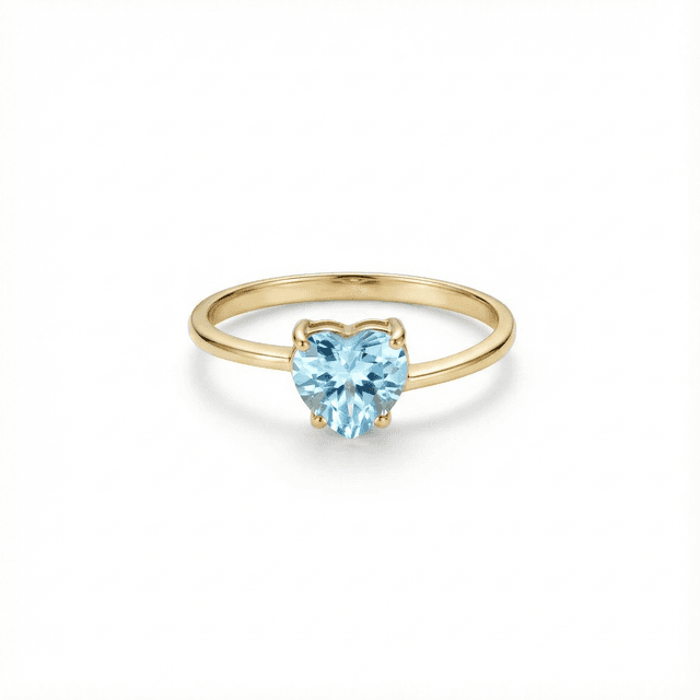 Ophir Aqua Heart Stone Ring