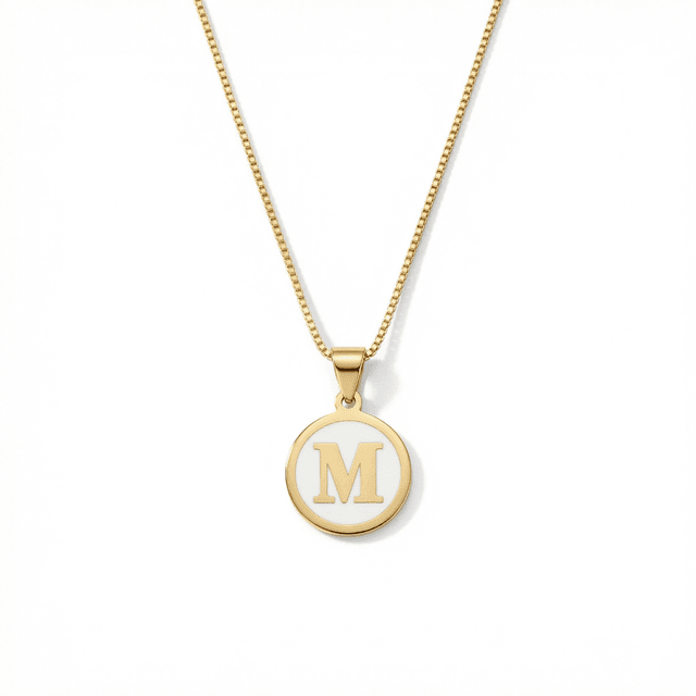 M Initial Necklace
