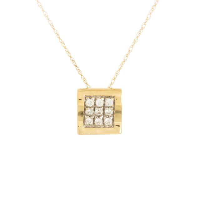 Nerys Square Cubic Slider Necklace