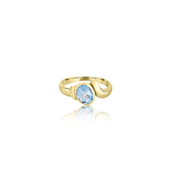 Rosetta Oval Aqua Ring