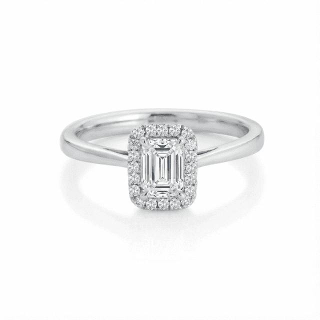 Emiliana Emerald Halo Engagement Ring
