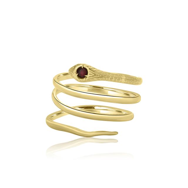 Suma Garnet Snakes Ring