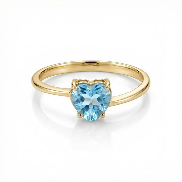 Ophir Aqua Heart Stone Ring