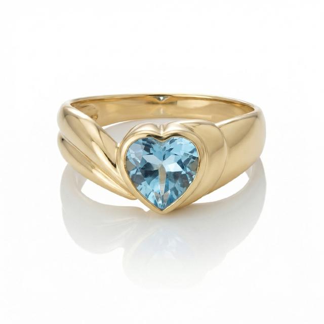 Sarina Aqua Heart Stone Ring