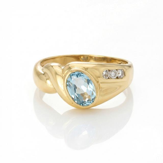 Addolorate Tempa Aqua Cubic Oval Ring