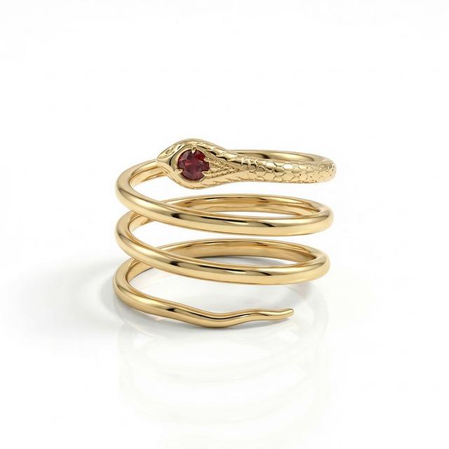 Suma Garnet Snakes Ring